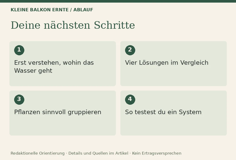 Balkongarten bewässern: Systeme und einfache Lösungen: Ablauf