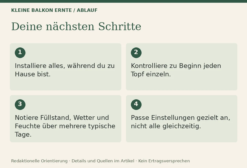 Balkongarten während des Urlaubs bewässern: Ablauf