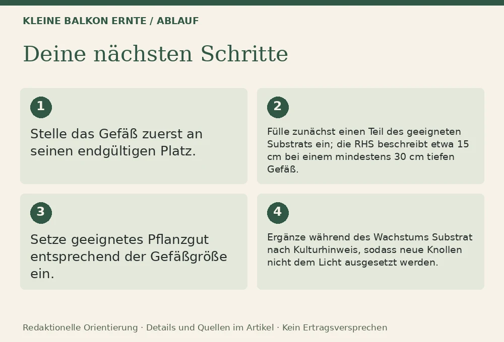 Kartoffeln im Topf oder Pflanzsack: Ablauf