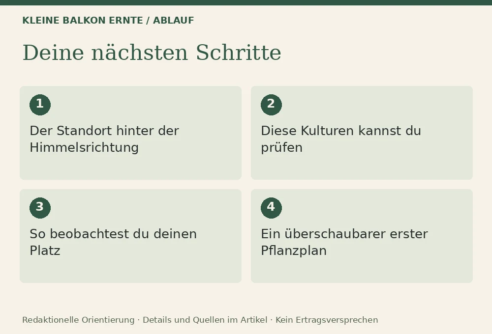Was wächst auf einem Nordbalkon?: Ablauf