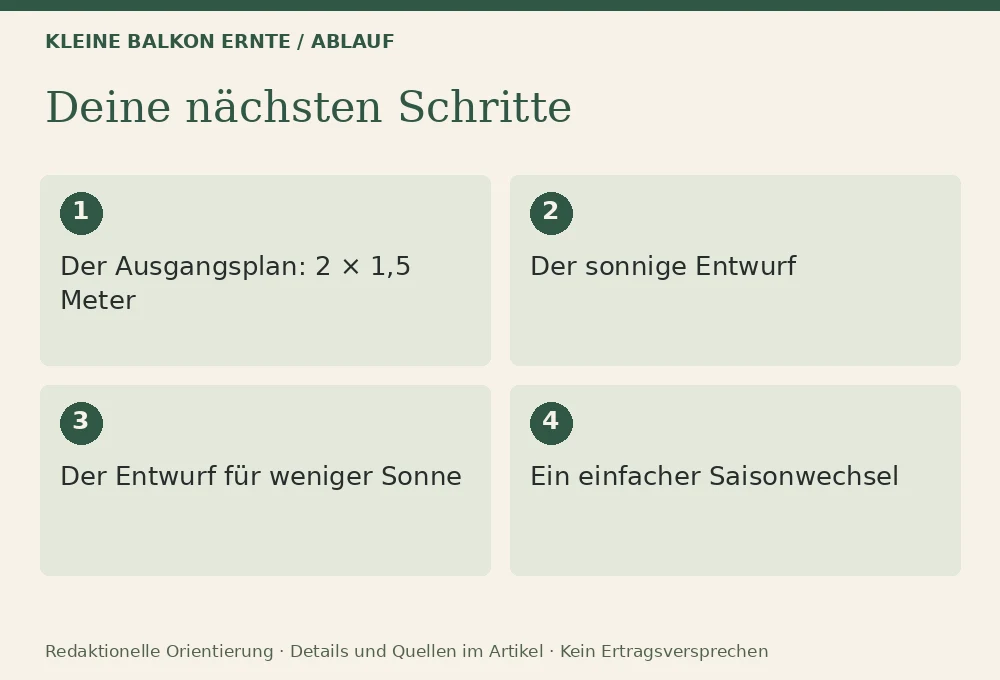 Pflanzplan für 3 m² Balkon: Ablauf
