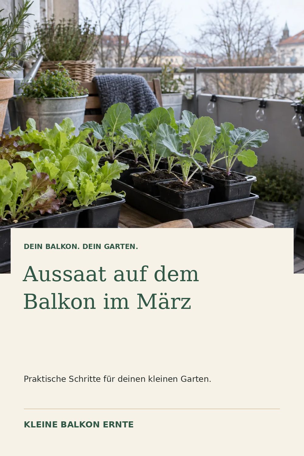 Pinterest-Grafik: Was du im März aussäen und pflanzen kannst – Variante 1
