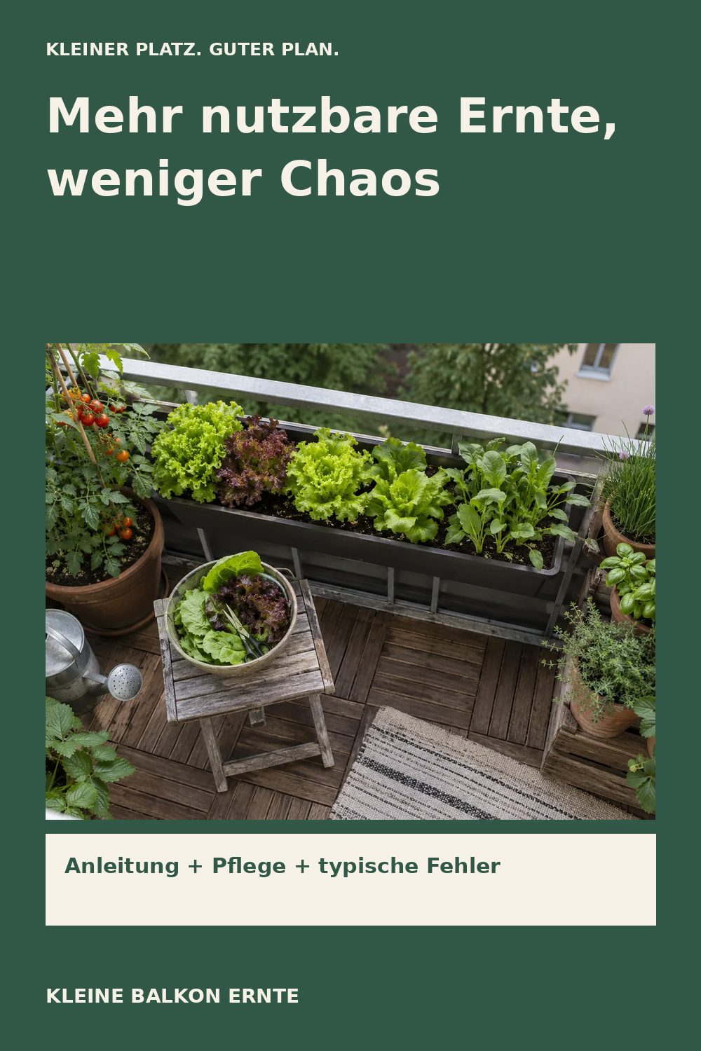 Pinterest-Grafik: So maximierst du deine Ernte auf kleiner Fläche – Variante 2