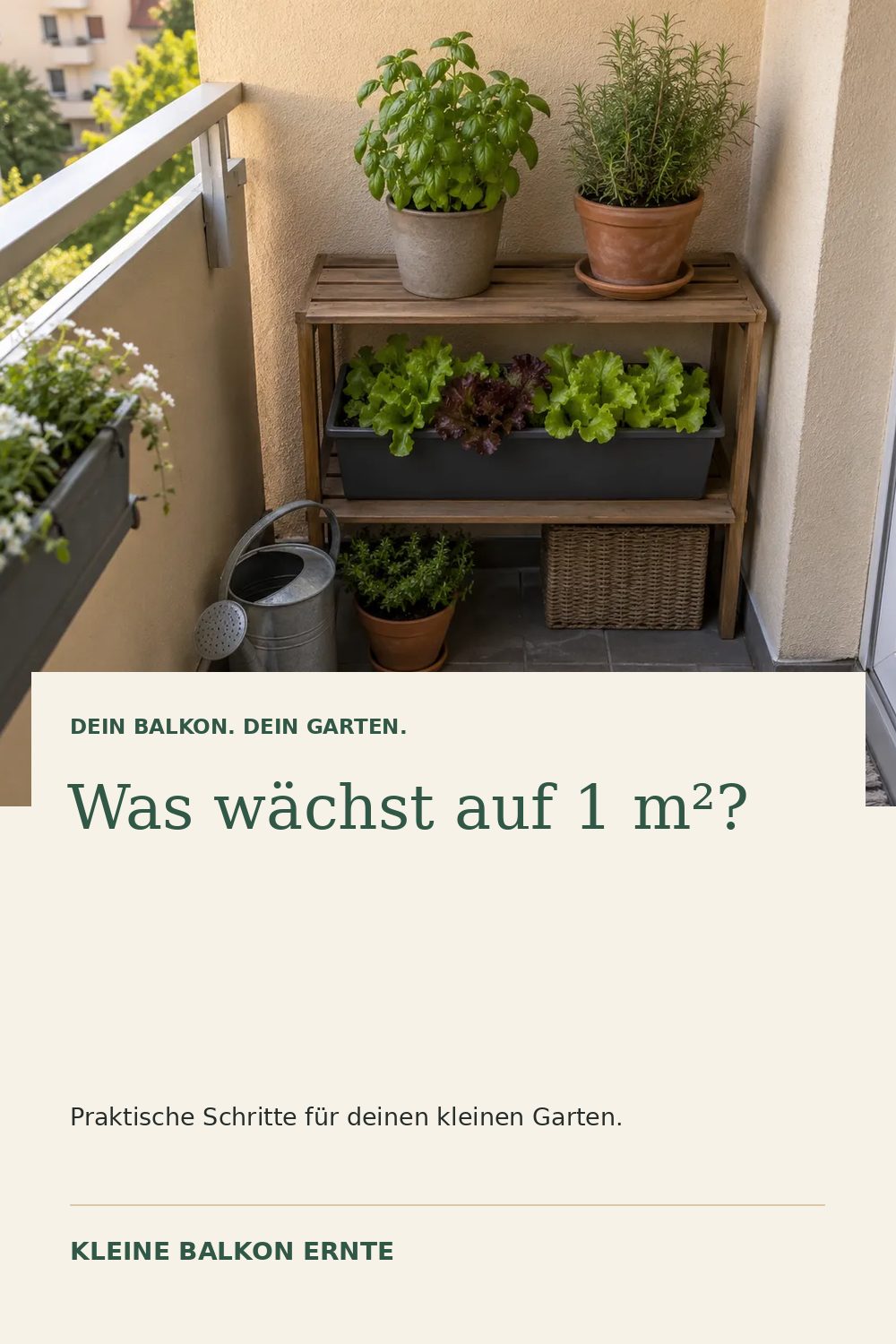 Pinterest-Grafik: Was kann man auf 1 m² anbauen? – Variante 1