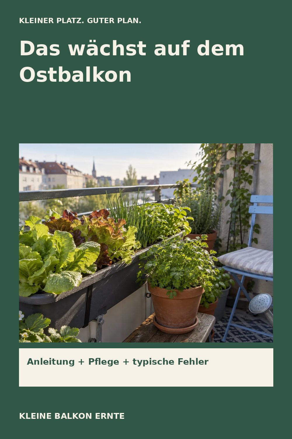 Pinterest-Grafik: Gemüse für einen Ostbalkon – Variante 2