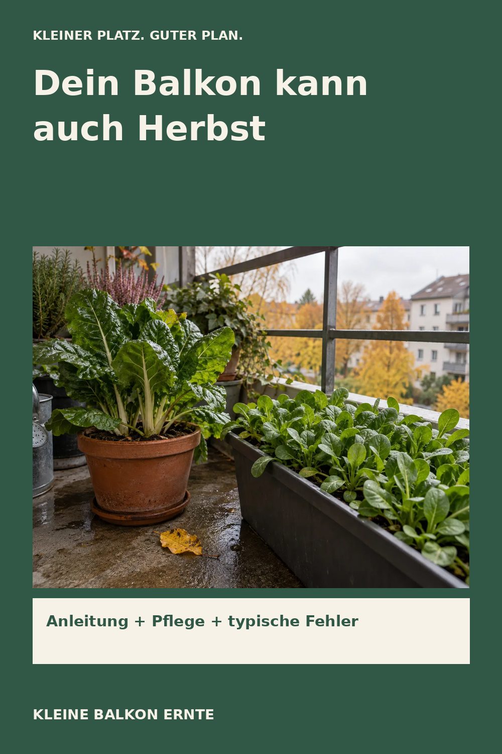 Pinterest-Grafik: Gemüse für den Herbstbalkon – Variante 2
